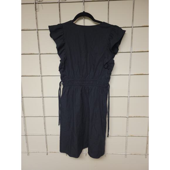 Universal Thread Black Mini Dress Ruffle Cap Sleeve Elastic Waist XS - Picture 5 of 5